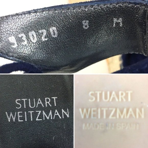 Stuart Weitzman Navy Lace-up Platform Sandals - Picture 13 of 13
